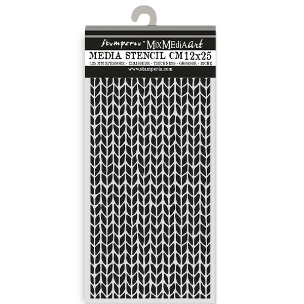 Stamperia WHISPERING WOODS - KNITTING PATTERN Stencil 12X25 cm #KSTDL129
