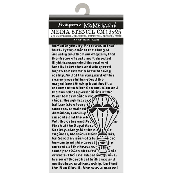 Stamperia VOYAGES FANTASTIQUES - ABOVE THE CLOUDS Stencil 12X25 cm #KSTDL134