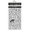 Stamperia Media Stencil with text and floral design on a white background