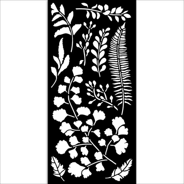 Stamperia HERBARIUM SILVAE - LEAVES Stencil 12X25 cm #KSTDL137