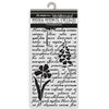 Stamperia Media Stencil with floral design and text on a white background