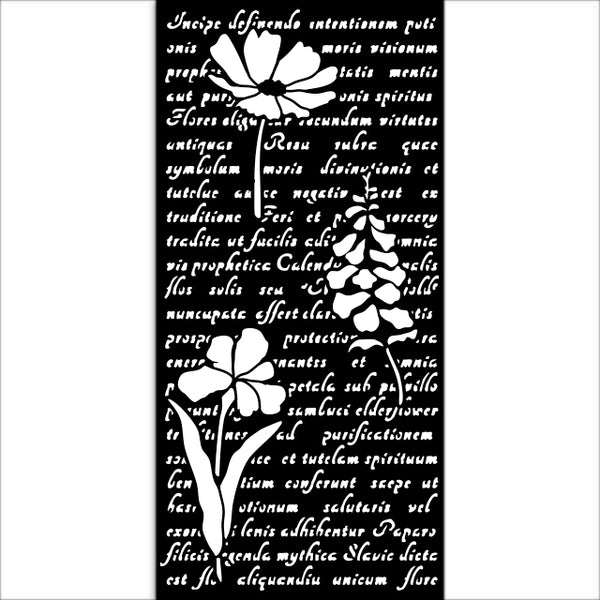 Stamperia HERBARIUM SILVAE - LETTER with FLOWERS Stencil 12X25 cm #KSTDL138