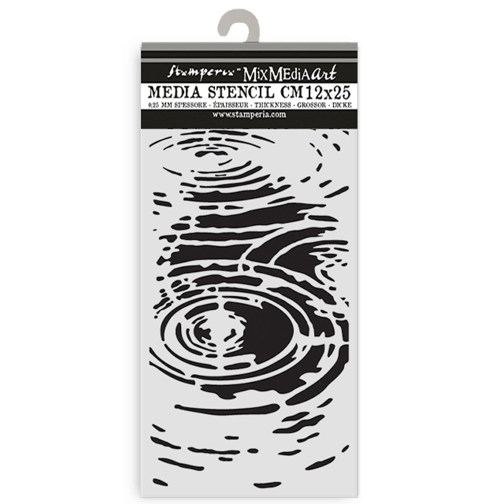 Stamperia Media Stencil with wave design on a white background