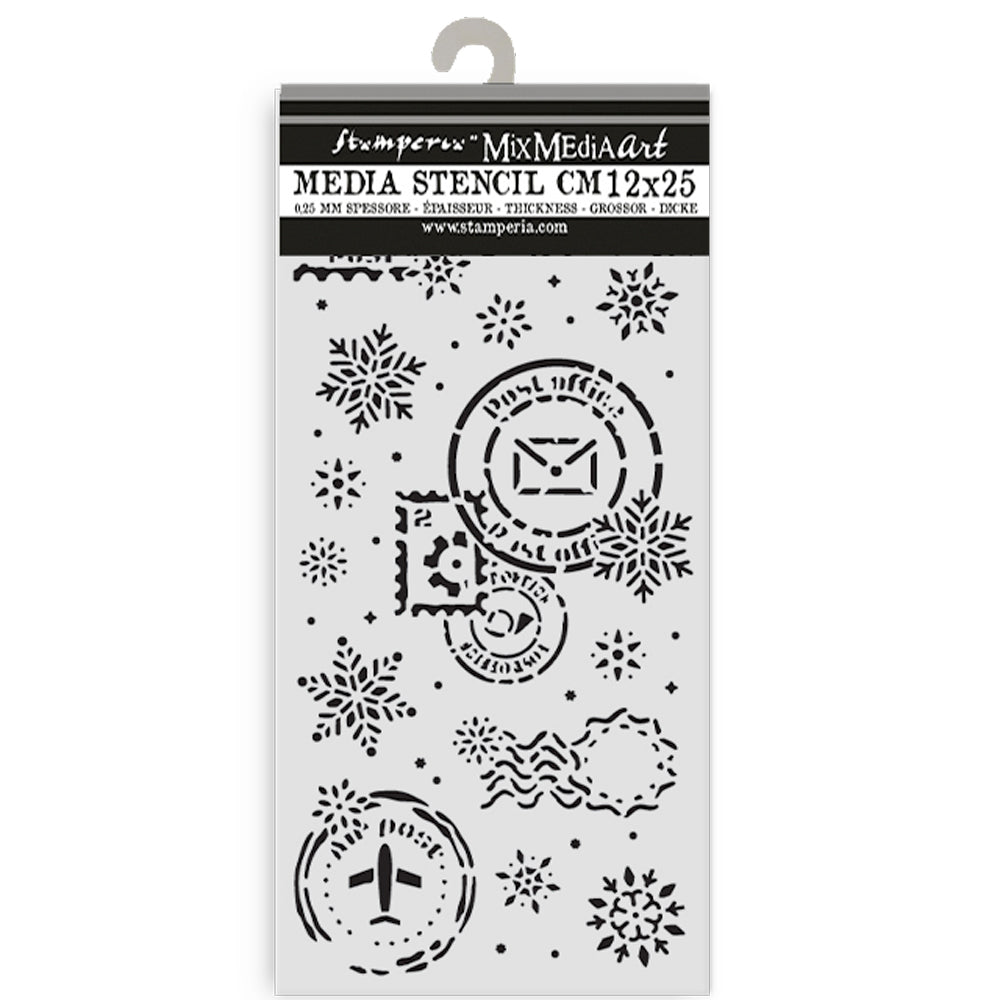 Stamperia Media Stencil with decorative patterns on a white background