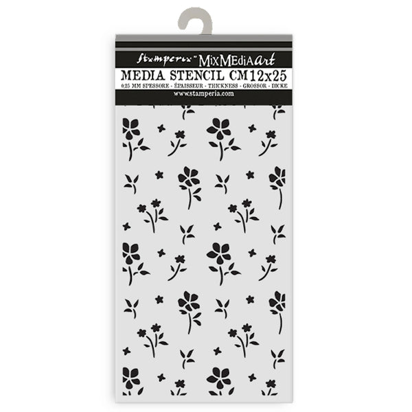 Stamperia FAMILY - SMALL FLOWER PATTERN Stencil 12X25 cm #KSTDL142