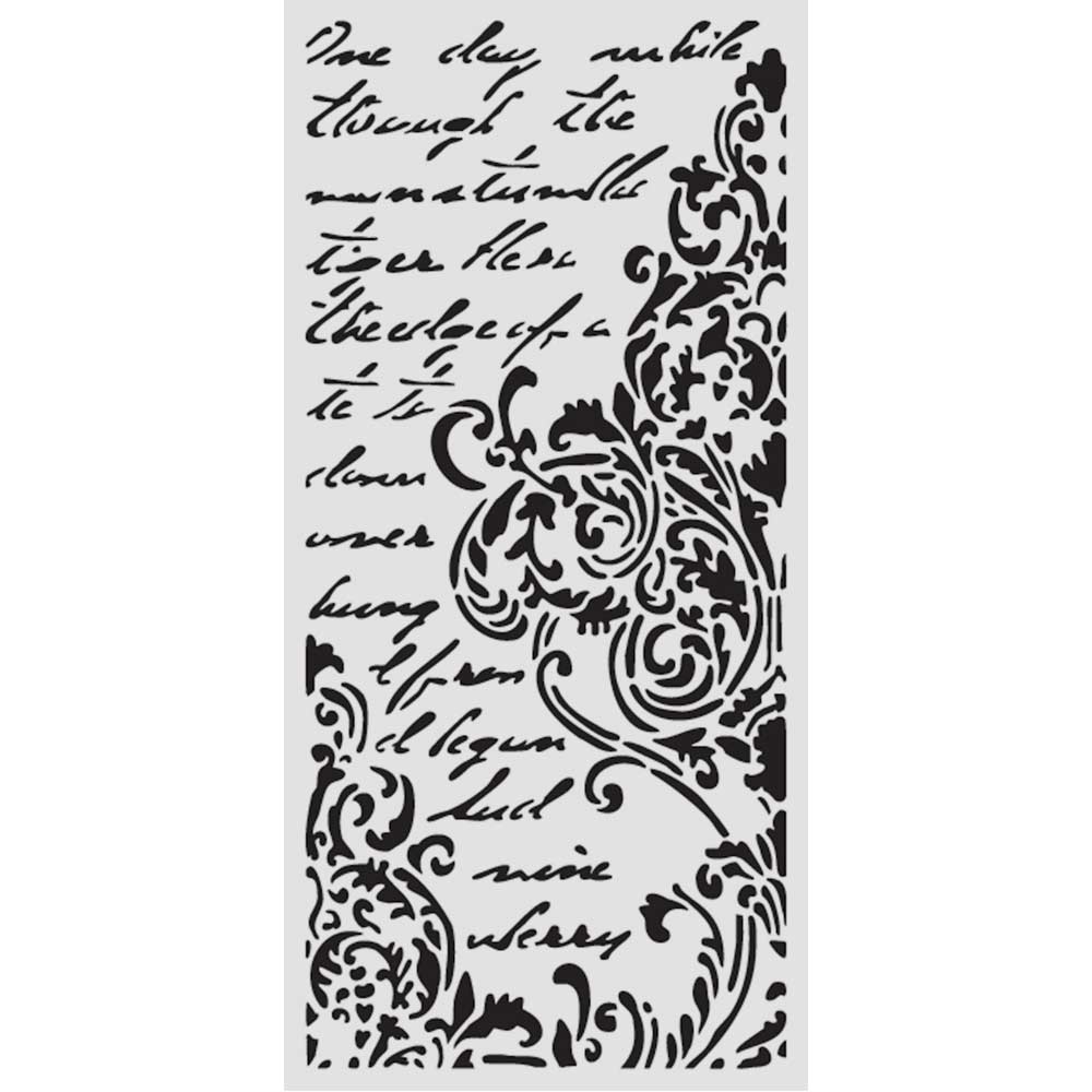 Stamperia SECRET DIARY - FRIEZE WITH LETTERING Stencil 12X25 cm #KSTDL152