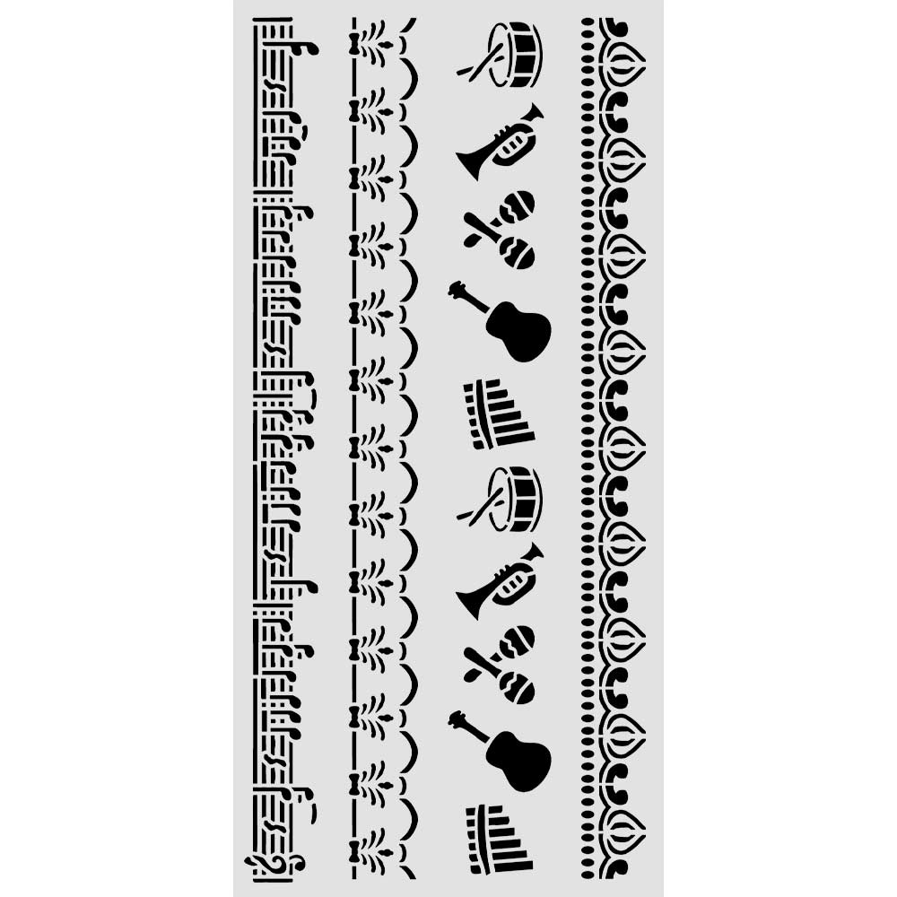 Stamperia SYMPHONY BORDERS Stencil 12X25 cm #KSTDL165
