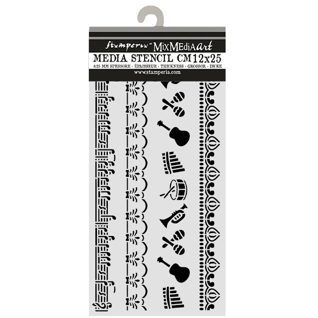 Stamperia SYMPHONY BORDERS Stencil 12X25 cm #KSTDL165