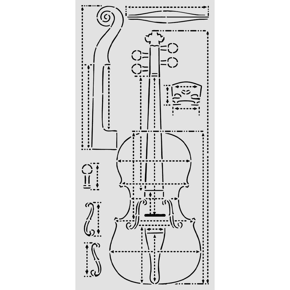 Stamperia SYMPHONY - VIOLIN SECTIONS Stencil 12X25 cm #KSTDL166