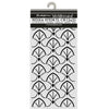 Media Stencil with geometric pattern on a white background