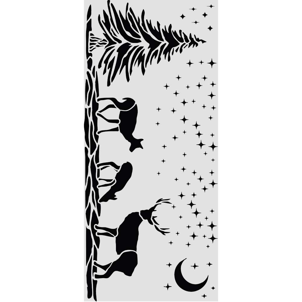 Stamperia All You Need for CHRISTMAS - DEERS Stencil 12X25 cm #KSTDL169