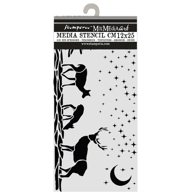 Stamperia All You Need for CHRISTMAS - DEERS Stencil 12X25 cm #KSTDL169