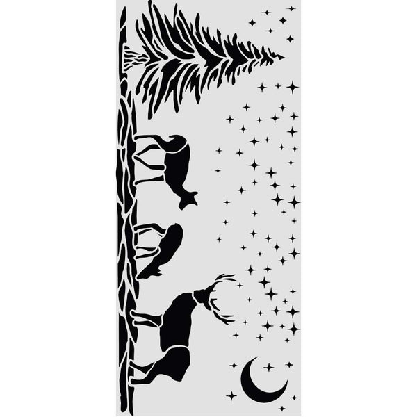 Stamperia All You Need for CHRISTMAS - DEERS Stencil 12X25 cm #KSTDL169