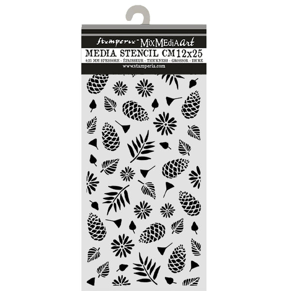 Stamperia All You Need for CHRISTMAS - PINECONES PATTERN Stencil 12X25 cm #KSTDL171