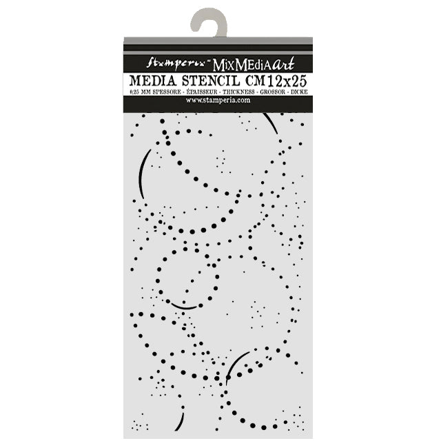 Stamperia COSMOS - INK ORBITS - Stencil 12X25 cm #KSTDL173