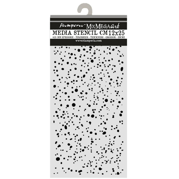 Stamperia COSMOS - INK SPOTS - Stencil 12X25 cm #KSTDL174