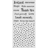 Stamperia COZY FAMILY Writings and Dots Stencil 12X25 cm #KSTDL177