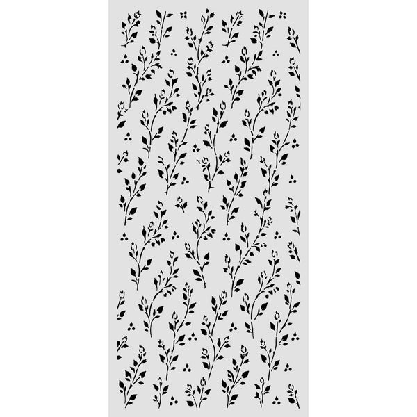 Stamperia COZY FAMILY - SPRIG Pattern Floral Stencil 12X25 cm #KSTDL178