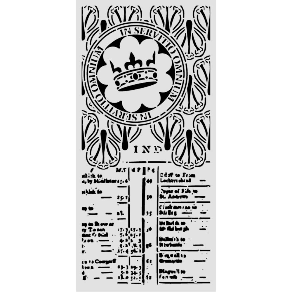 Stamperia OUR WAY - CROWN Stencil 12X25 cm #KSTDL180