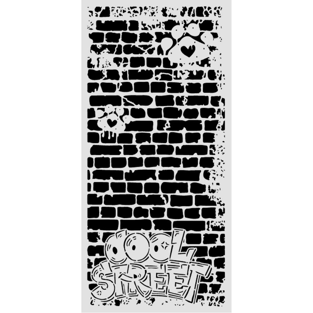 Stamperia Furry Friends 2 - COOL STREET BRICKS Stencil 12X25 cm #KSTDL181