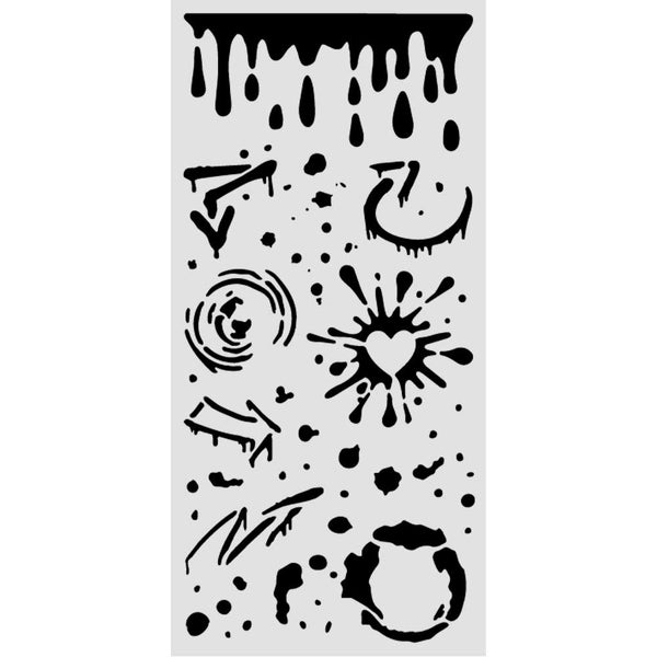 Stamperia Furry Friends 2 - INK SPLATTERS - Stencil 12X25 cm #KSTDL182