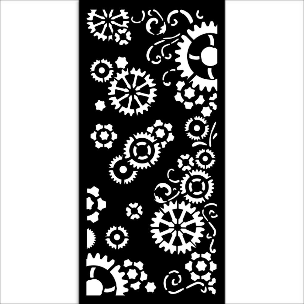 Stamperia GEAR UP FOR CHRISTMAS GEARS Stencil 12X25 cm #KSTDL98