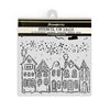 Stamperia CLASSIC CHRISTMAS Houses Mixed Media Stencil 18x18 cm #KSTDQ110