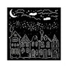 Stamperia CLASSIC CHRISTMAS Houses Mixed Media Stencil 18x18 cm #KSTDQ110