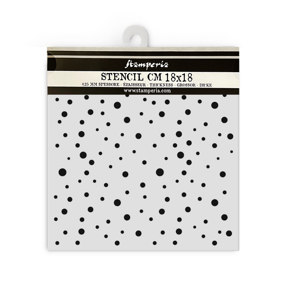 Stamperia CLASSIC CHRISTMAS Dots PatternMixed Media Stencil 18x18 cm #KSTDQ111