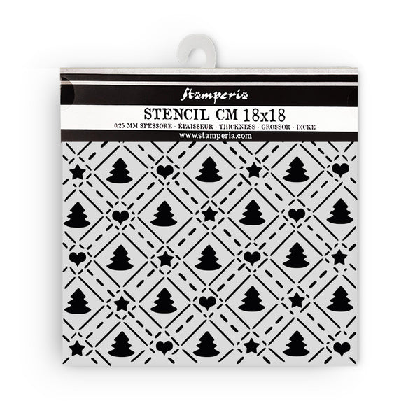 Stamperia stencil with geometric pattern on a white background