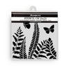 Stamperia stencil with fern and butterfly designs on a white background