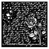 Stamperia ROSE PARFUM MANUSCRIPT WITH ROSE Best Sellers Mixed Media Stencil 18x18 cm #KSTDQ77