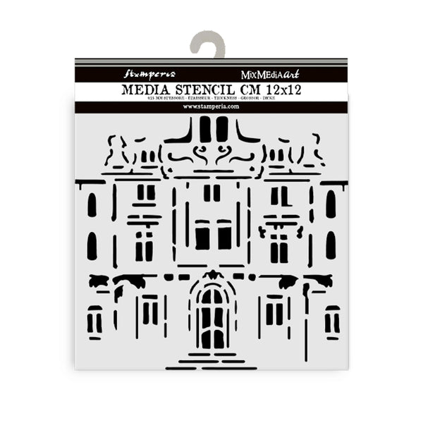 Stamperia ART OF TRAVELLING - PALACE Stencil 12X12 cm #KSTDS04