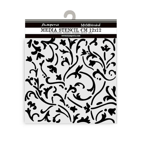 PRE-ORDER Stamperia MASQUERADE - ORNAMENTS Stencil 12X12 cm #KSTDS11