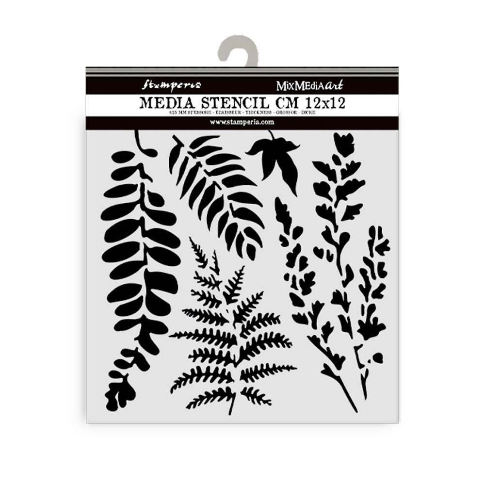 Stamperia LEAVES - BEST SELLER Stencil 12X12 cm #KSTDS14