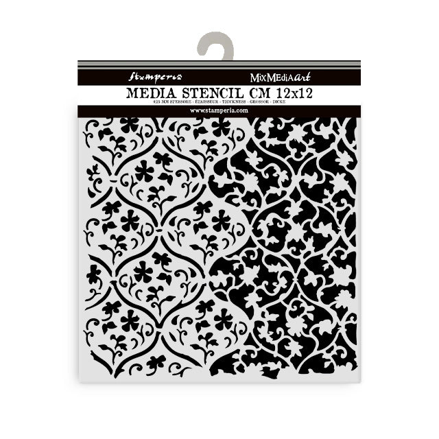 Stamperia TAPESTRY - BEST SELLER Stencil 12X12 cm #KSTDS19