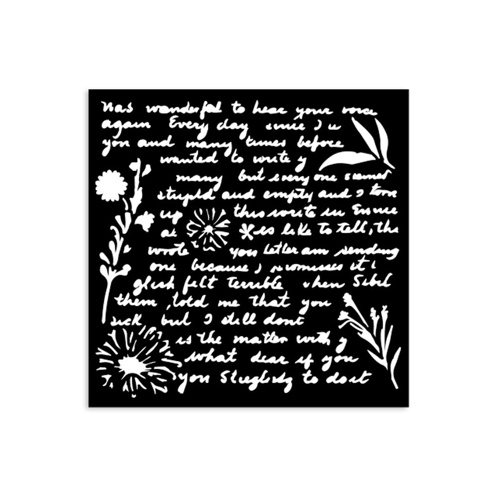 Stamperia WRITINGS PATTERN - BEST SELLER Stencil 12X12 cm #KSTDS20