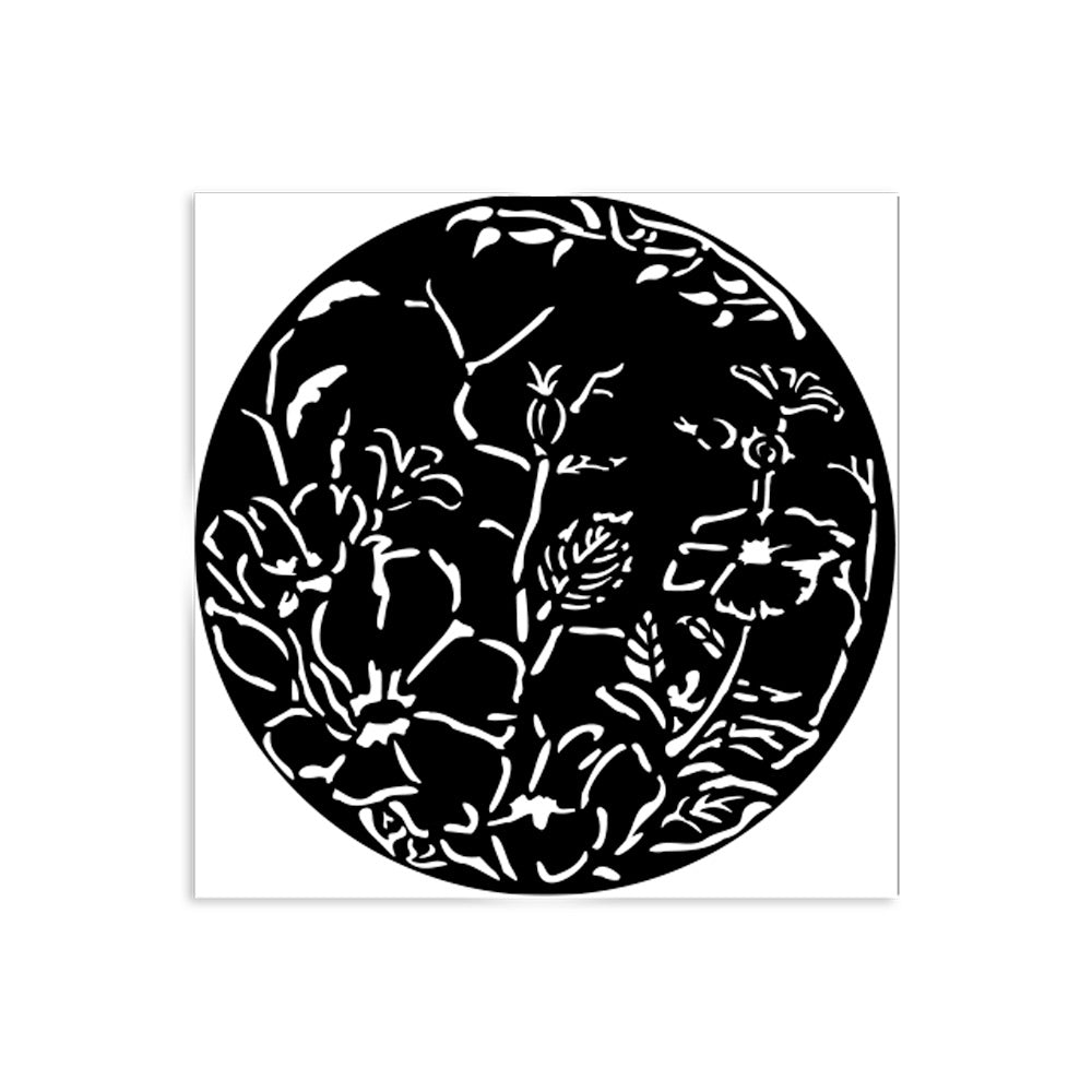 Stamperia ROUND FRAME with FLOWERS - BEST SELLER Stencil 12X12 cm #KSTDS25