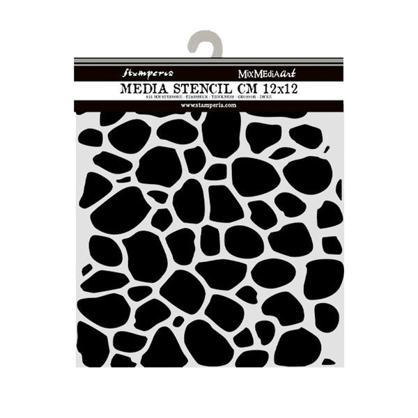 PRE-ORDER Stamperia HIDDEN GROVE - STONE PATTERN Stencil 12X12 cm #KSTDS30