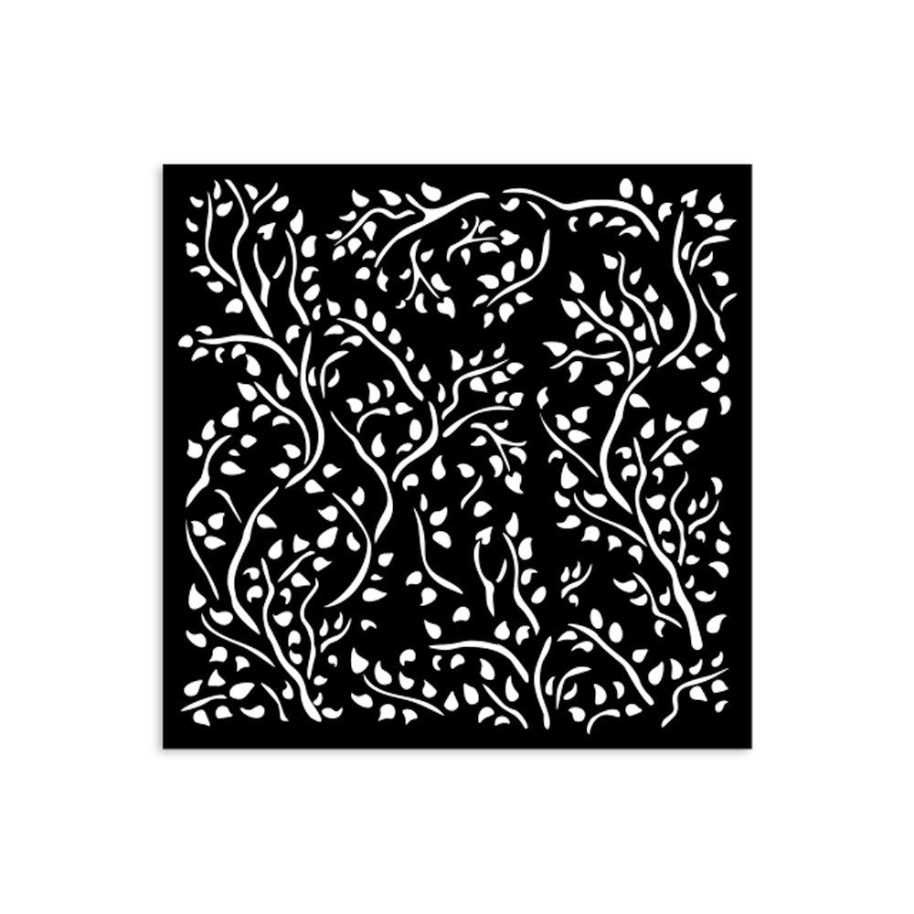 PRE-ORDER Stamperia HOUSE OF ROSES - BRANCH PATTERN Stencil 12X12 cm #KSTDS33