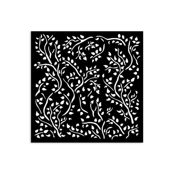 PRE-ORDER Stamperia HOUSE OF ROSES - BRANCH PATTERN Stencil 12X12 cm #KSTDS33