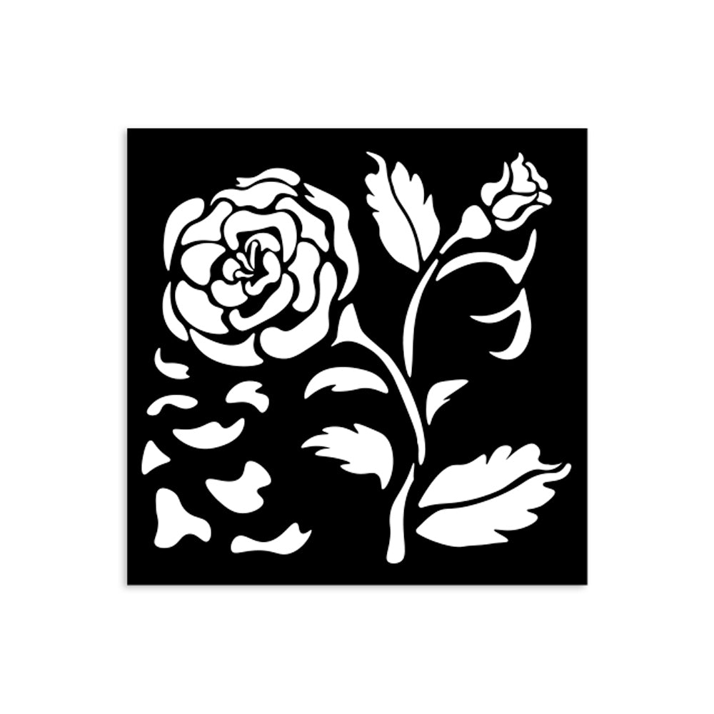 PRE-ORDER Stamperia HOUSE OF ROSES - BIG ROSE Stencil 12X12 cm #KSTDS36