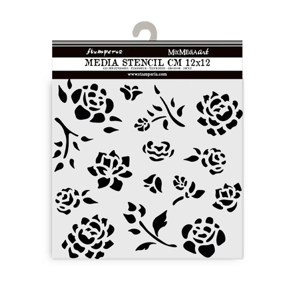 Stamperia TIMELESS - BUDS PATTERN Stencil 12X12 cm #KSTDS43