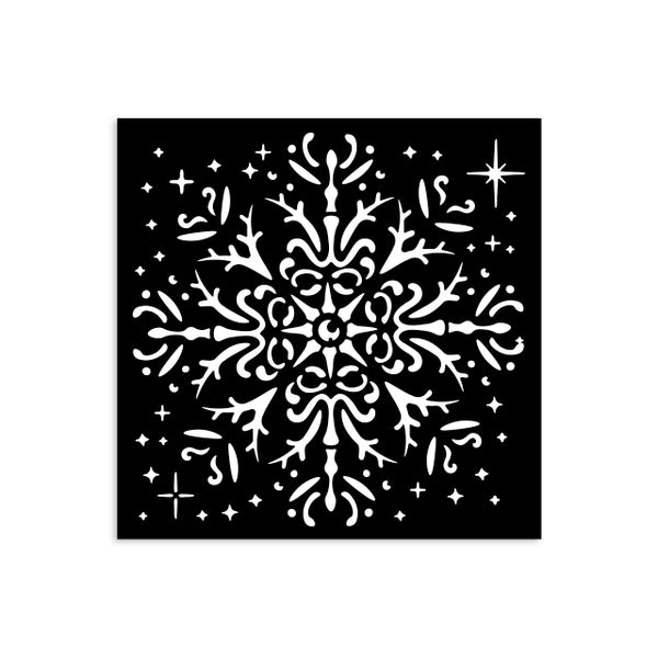 Stamperia THE OWL'S HOUSE CHRISTMAS SNOWFLAKE Stencil 12X12 cm #KSTDS52