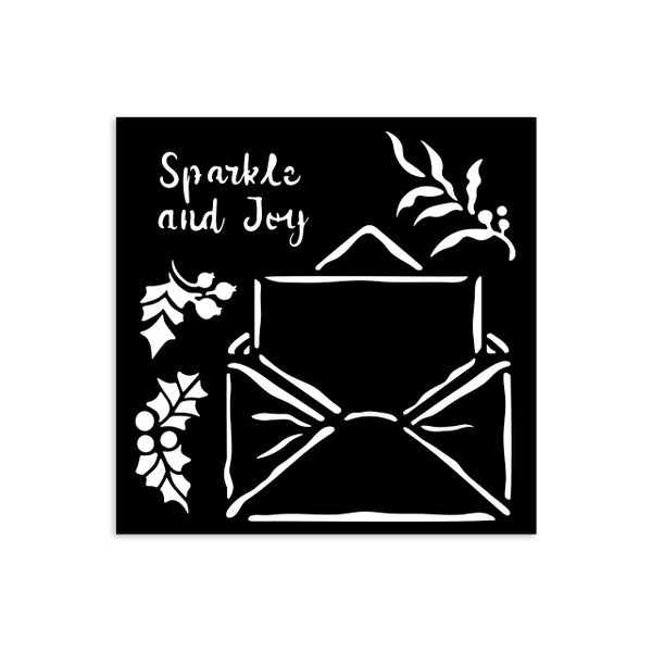 Stamperia THE OWL'S HOUSE CHRISTMAS LETTER Stencil 12X12 cm #KSTDS53