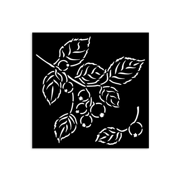 Stamperia WHISPERING WOODS - BERRIES Stencil 12X12 cm #KSTDS60
