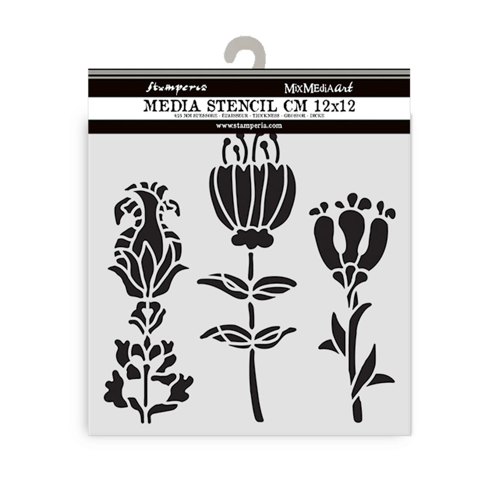 Floral stencils on a white background with 'Stampers' branding.
