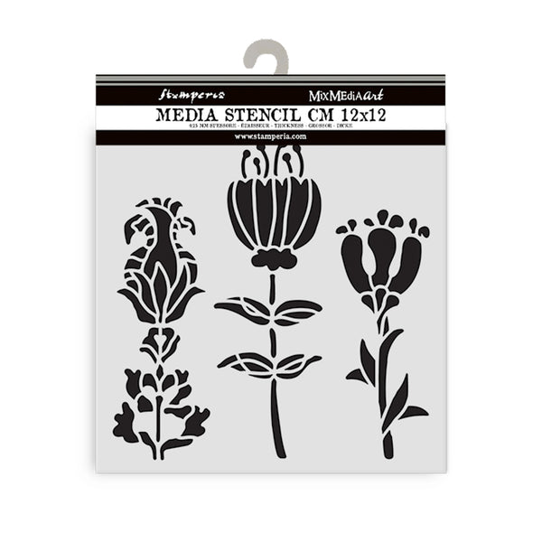 Floral stencils on a white background with 'Stampers' branding.