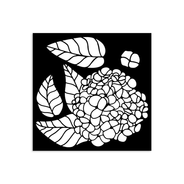 Stamperia QUIET DAYS - HYDRANGEA Stencil 12X12 cm #KSTDS64