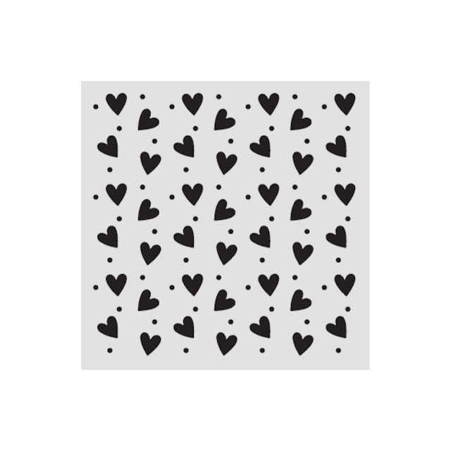 Stamperia FAMILY - HEART TEXTURE Stencil 12X12 cm #KSTDS68